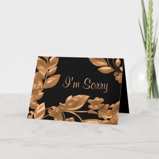 Black & Copper Garden Ich bedaure Karte (Vorderseite)