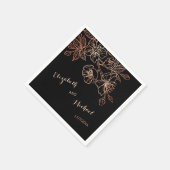 Black Copper Goth Wedding Serviette (Ecke)