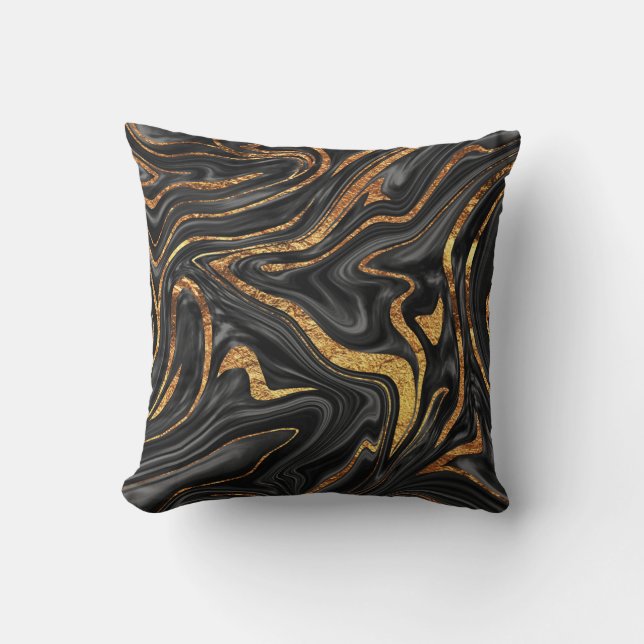 Black Copper Marble #1 #decor #art Kissen (Vorderseite)