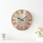 Black Copper Rose Gold Roman Metallic Urban Große Wanduhr (Zuhause)