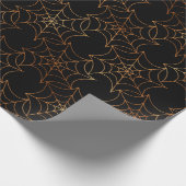Black Copper Spider Webmuster Halloween Geschenkpapier (Ecke)