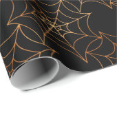 Black Copper Spider Webmuster Halloween Geschenkpapier (Rolleneckpunkt)