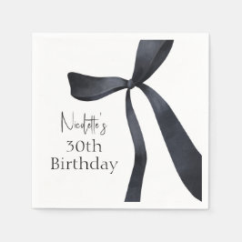 Black Coquette Bow Altes Geld 30. Geburtstag Serviette
