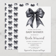 Black Coquette Bow Baby Dusche