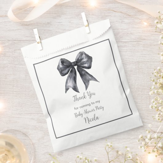 Black Coquette Bow Baby Dusche Geschenktütchen (Ausgeschnitten)