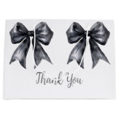 Black Coquette Bow Baby Dusche Große Geschenktüte (Vorderseite)
