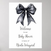 Black Coquette Bow Baby Dusche Poster (Vorne)