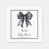 Black Coquette Bow Baby Dusche Serviette (Vorderseite)