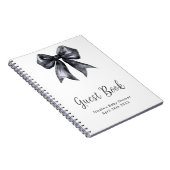 Black Coquette Bow Baby Shower Guest Book Notizblock (Rechte Seite)