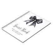 Black Coquette Bow Baby Shower Guest Book Notizblock (Linke Seite)