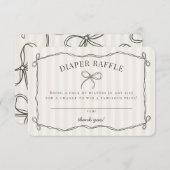 Black Coquette Bow Babydusche Windelwanne Begleitkarte (Vorne/Hinten)