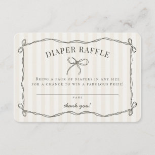 Black Coquette Bow Babydusche Windelwanne Begleitkarte