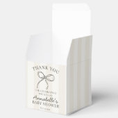 Black Coquette Bow Beige Baby Dusche Nachtisch Geschenkschachtel (Geöffnet)