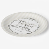 Black Coquette Bow Beige Brautparty Brunch Pappteller (Schrägansicht)