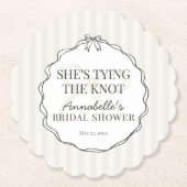 Black Coquette Bow Beige Brautparty Brunch Untersetzer (Vorderseite)