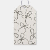 Black Coquette Bow Beige Brautparty Gefallen Geschenkanhänger (Rückseite)
