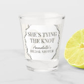 Black Coquette Bow Beige Brautparty Gefallen Schnapsglas (Vorderseite)