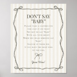 Black Coquette Bow Beige Dont Say Baby Showspiel Poster