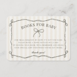 Black Coquette Bow Beige Duschbücher für Baby Begleitkarte