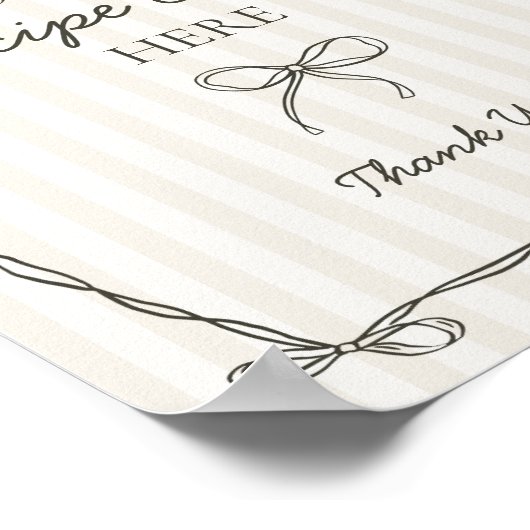 Black Coquette Bow Beige Ein Rezept Bridal Poster (Ecke)