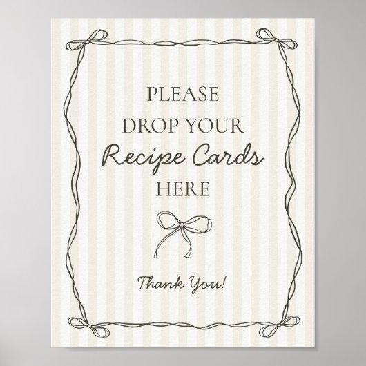 Black Coquette Bow Beige Ein Rezept Bridal Poster (Vorne)