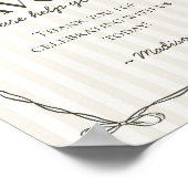 Black Coquette Bow Beige Favoriten Zeichen Poster (Ecke)