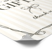 Black Coquette Bow Beige Karten und Geschenkzeiche Poster (Ecke)