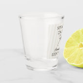 Black Coquette Bow Beige Knot Brautparty Gefallen Schnapsglas (Links)