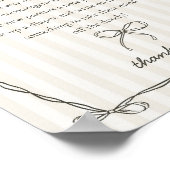 Black Coquette Bow Beige Windeln Gedanken Dusche Poster (Ecke)