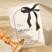 Black Coquette Bow Birthday Invitation Einladung