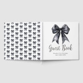 Black Coquette Bow Birthday Party Guest Book Gästebuch (Voll)