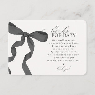 Black Coquette Bow Books for Baby Einladungen