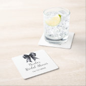 Black Coquette Bow Brautparty Rechteckiger Pappuntersetzer (Vor Ort)