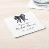 Black Coquette Bow Brautparty Rechteckiger Pappuntersetzer (angewinkelt)