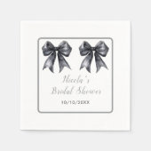 Black Coquette Bow Brautparty Serviette (Vorderseite)