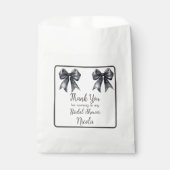 Black Coquette Bow Bridal Shower Geschenktütchen (Vorderseite)