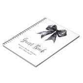 Black Coquette Bow Bridal Shower Guest Book Notizblock (Linke Seite)