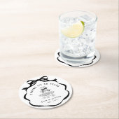 Black Coquette Bow Cheers Champagner Tower Runder Pappuntersetzer (Vor Ort)