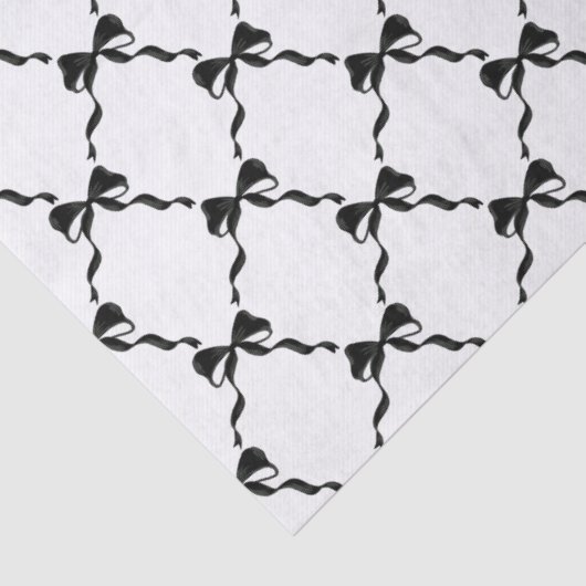 Black Coquette Bow Diamond Muster Seidenpapier (Detail)