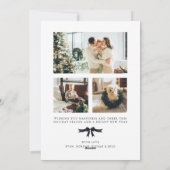 Black Coquette Bow Foto Weihnachtskarte Feiertagskarte (Rückseite)