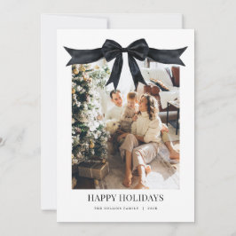 Black Coquette Bow Foto Weihnachtskarte Feiertagskarte