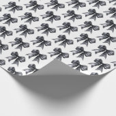 Black Coquette Bow Geschenkpapier (Ecke)