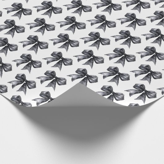 Black Coquette Bow Geschenkpapier (Ecke)