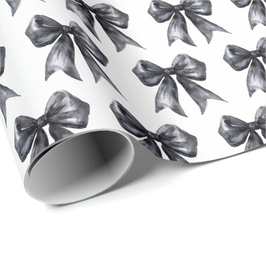 Black Coquette Bow Geschenkpapier (Rolleneckpunkt)