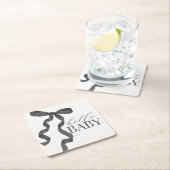 Black Coquette Bow Girl Baby Dusche Dekoration Rechteckiger Pappuntersetzer (Vor Ort)