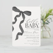 Black Coquette Bow Girl Baby Dusche laden ein (Stehend Vorderseite)