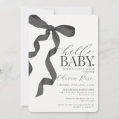 Black Coquette Bow Girl Baby Dusche laden ein (Vorderseite)