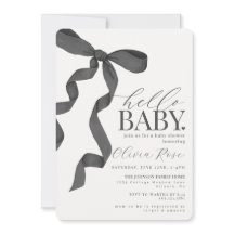 Black Coquette Bow Girl Baby Dusche laden ein
