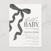 Black Coquette Bow Girl Baby Dusche laden ein