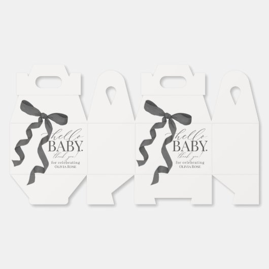 Black Coquette Bow Girl Babydusche Geschenk Geschenkschachtel (Ungeklappt)